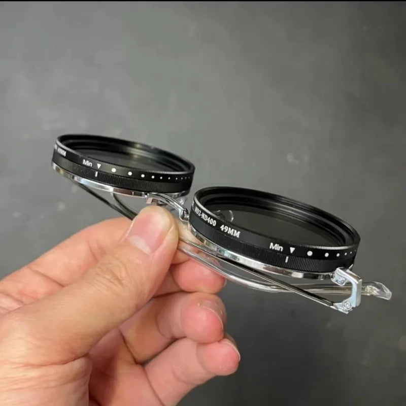 Top quality pure handmade innovative design ND glasses 9 speed endless adjustment UV400 UV protection personality cool polarizin