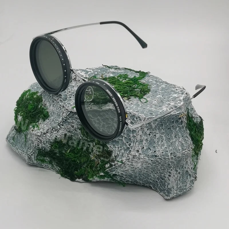 Top quality pure handmade innovative design ND glasses 9 speed endless adjustment UV400 UV protection personality cool polarizin