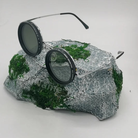 Top quality pure handmade innovative design ND glasses 9 speed endless adjustment UV400 UV protection personality cool polarizin